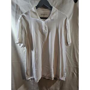 Mens Eddie Bauer Polo Shirt White 100% Cotton Size Large Made in USA